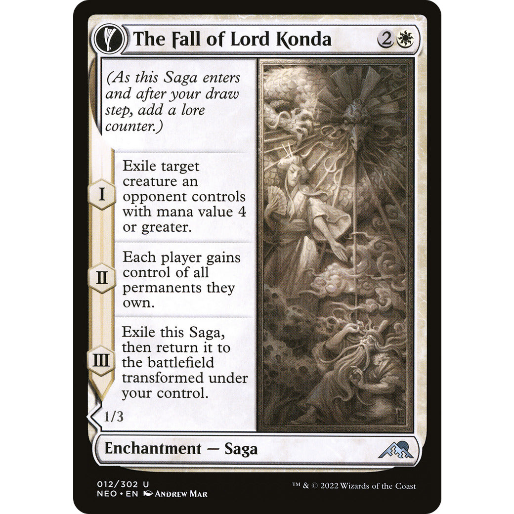 The Fall of Lord Konda (Kamigawa: Neon Dynasty) Light Play Foil