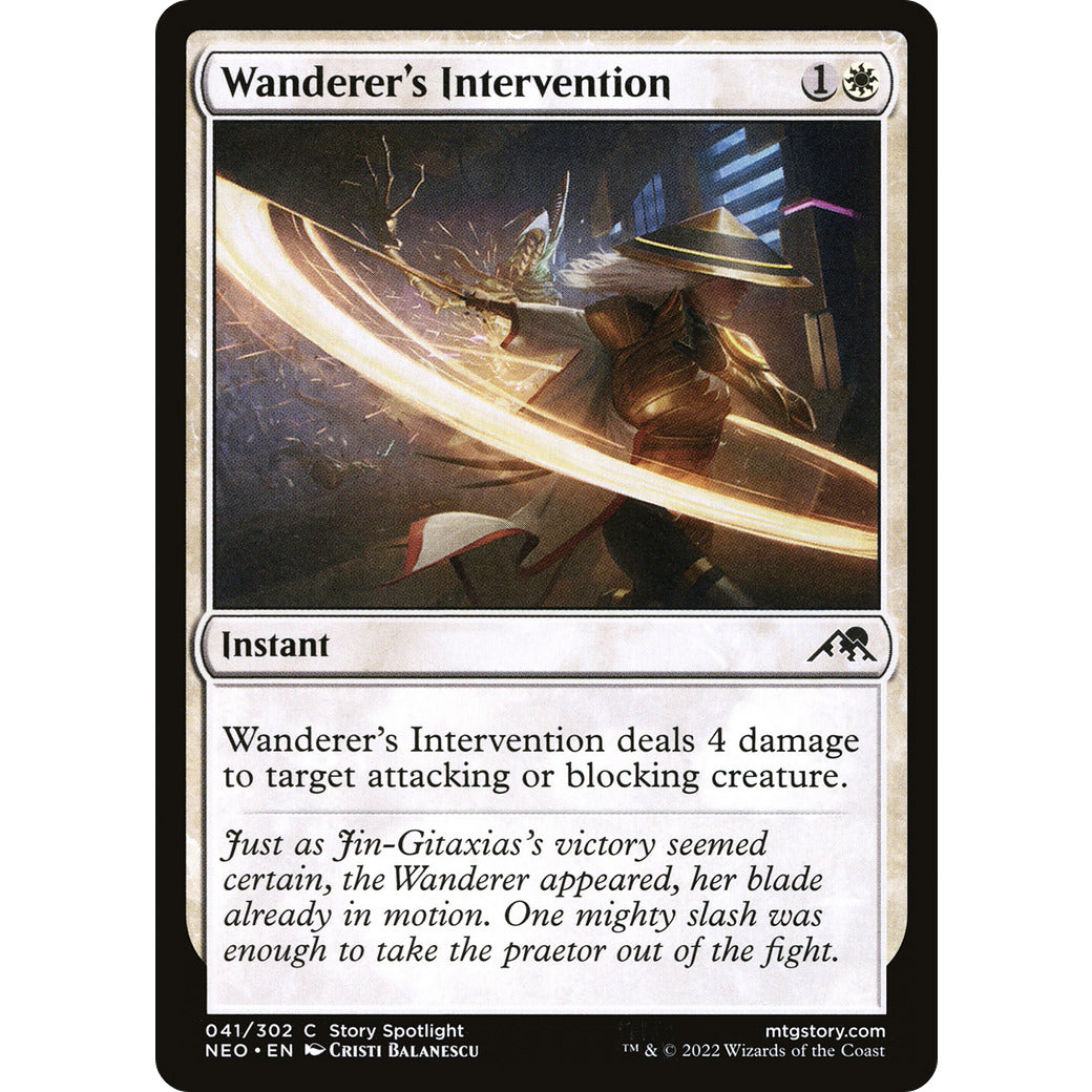 Wanderer's Intervention (Kamigawa: Neon Dynasty) Near Mint Foil