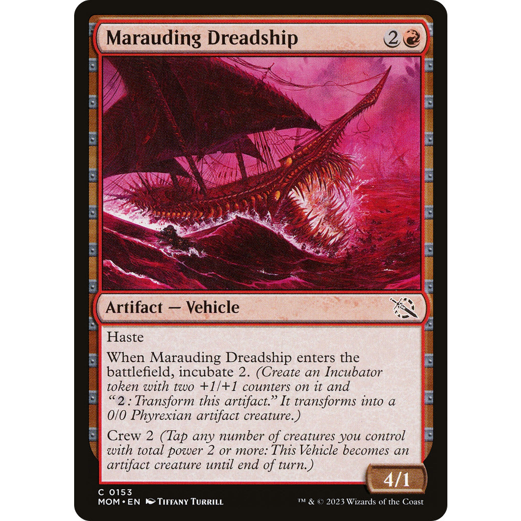 Marauding Dreadship (March of the Machine) Light Play Foil