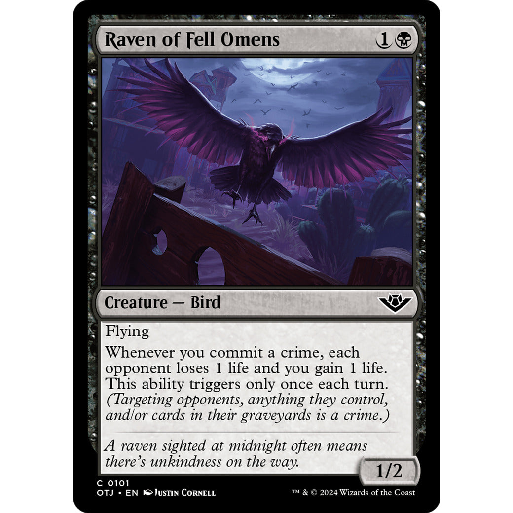 Raven of Fell Omens (Outlaws of Thunder Junction) Light Play Foil