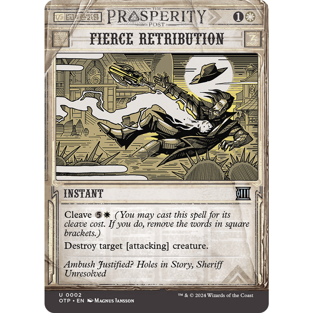Fierce Retribution (Outlaws of Thunder Junction: Breaking News) Near Mint Foil