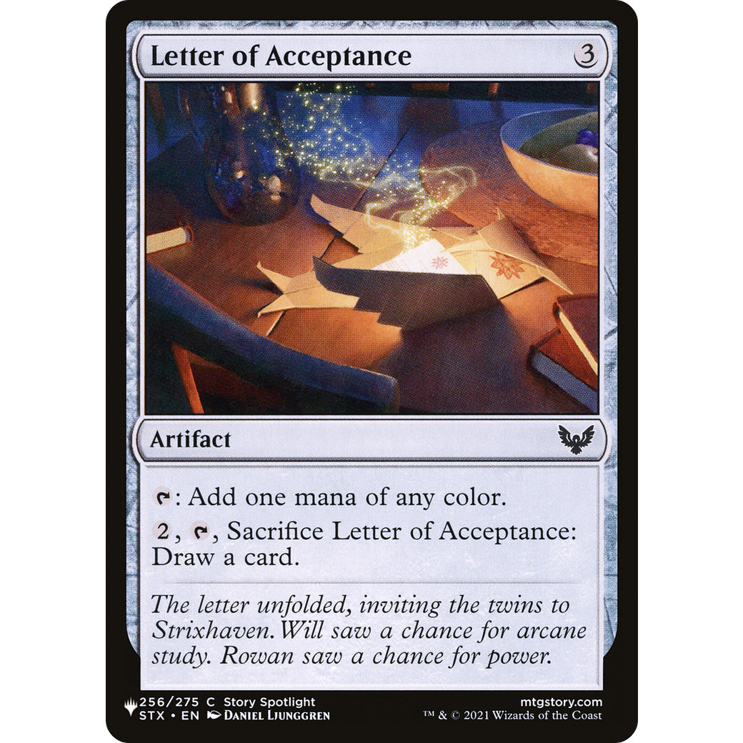 Letter of Acceptance (The List) Near Mint