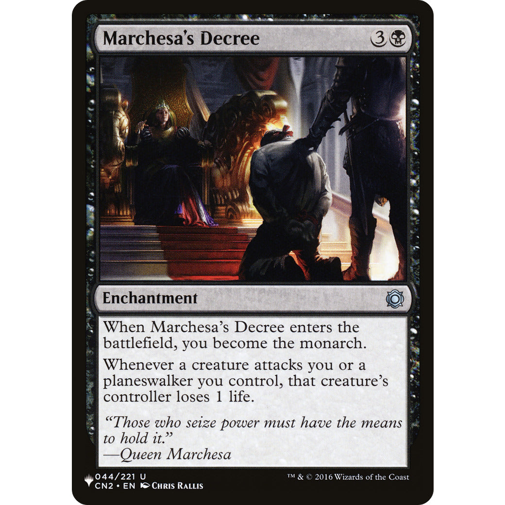 Marchesa's Decree (The List) Near Mint