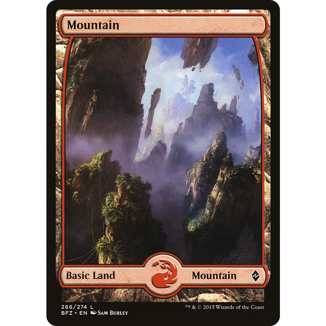 Mountain (266) (Full Art) (Battle for Zendikar) Light Play Foil