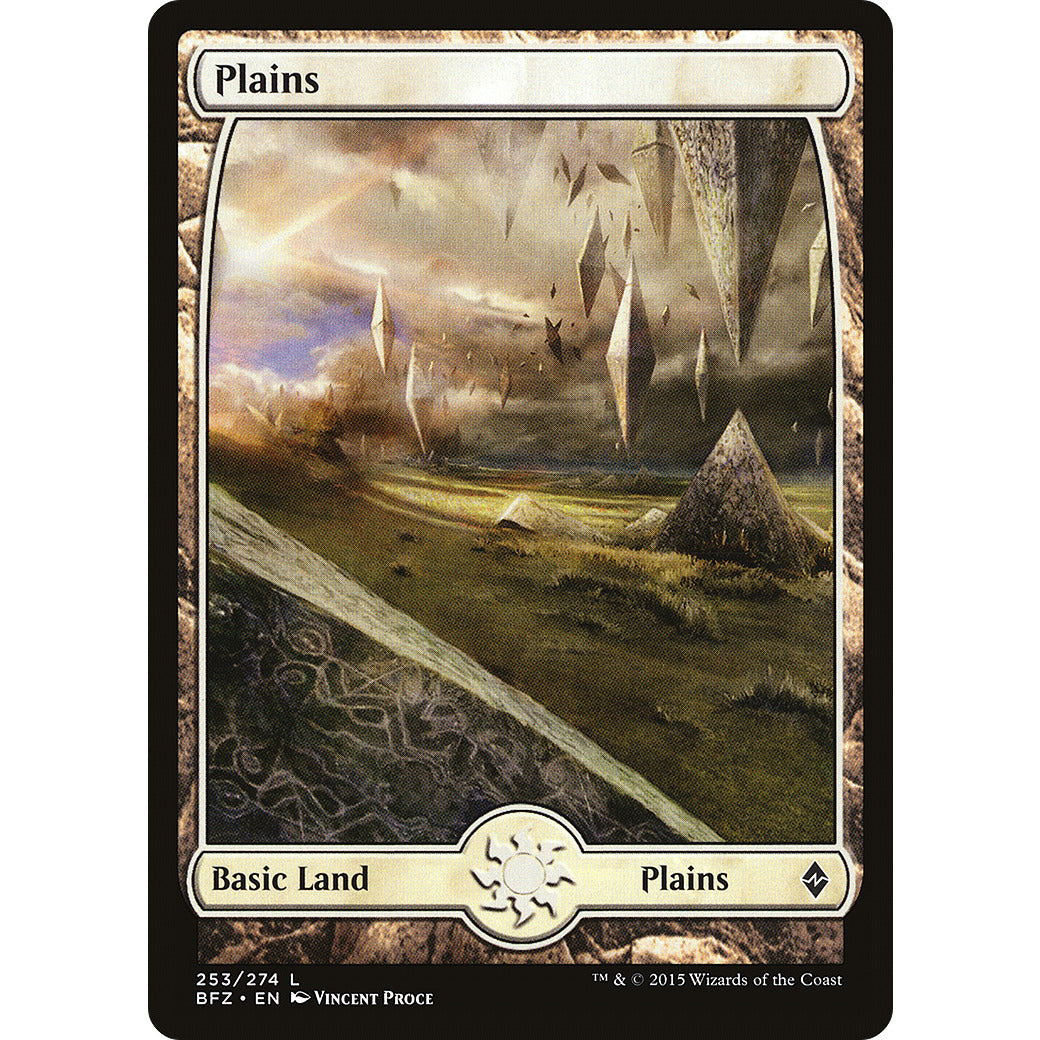 Plains (253) (Full Art) (Battle for Zendikar) Light Play Foil