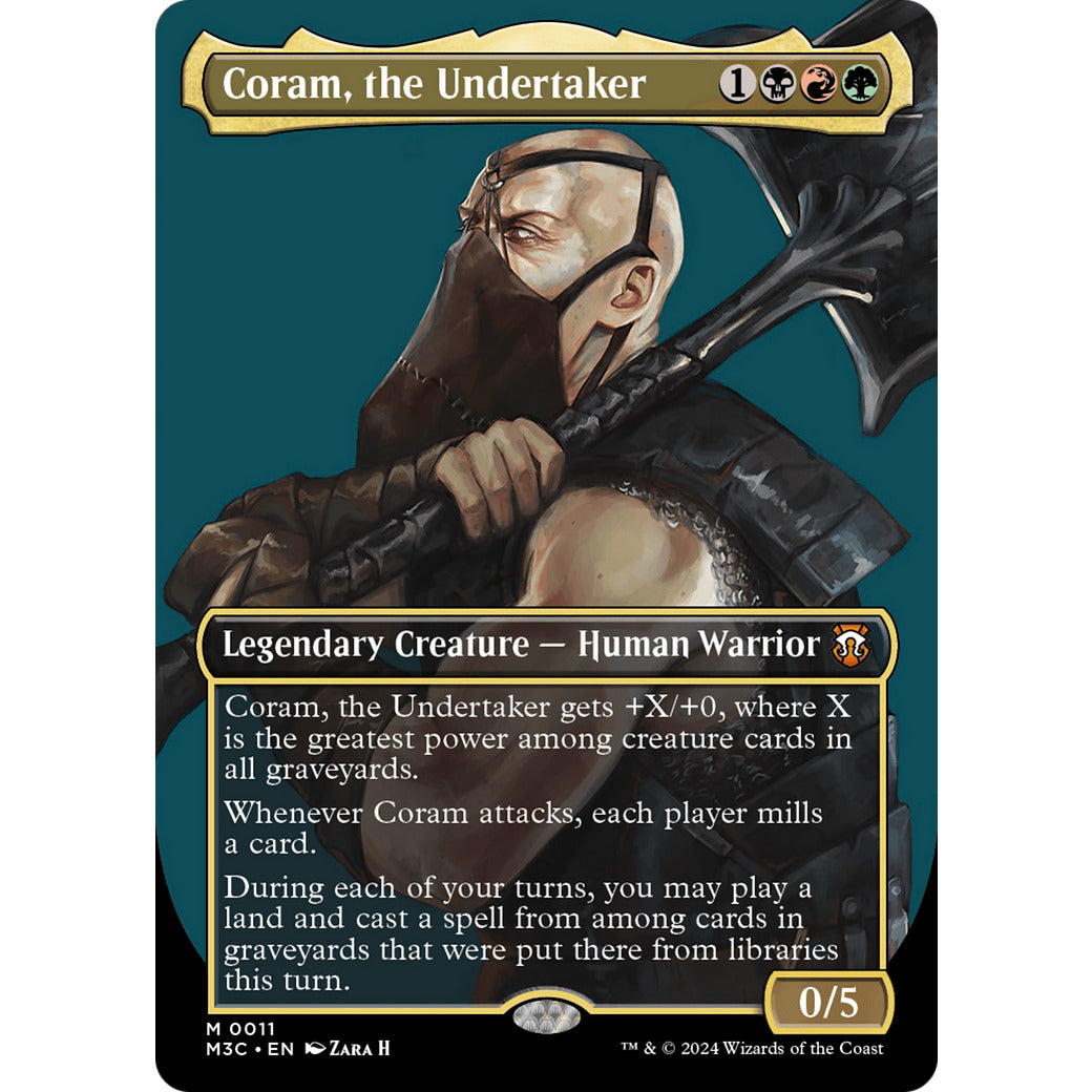 Coram, the Undertaker (Borderless) (Commander: Modern Horizons 3) Light Play
