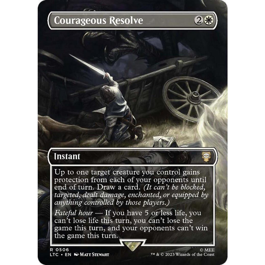 Courageous Resolve (Borderless) (Commander: The Lord of the Rings: Tales of Middle-earth) Light Play