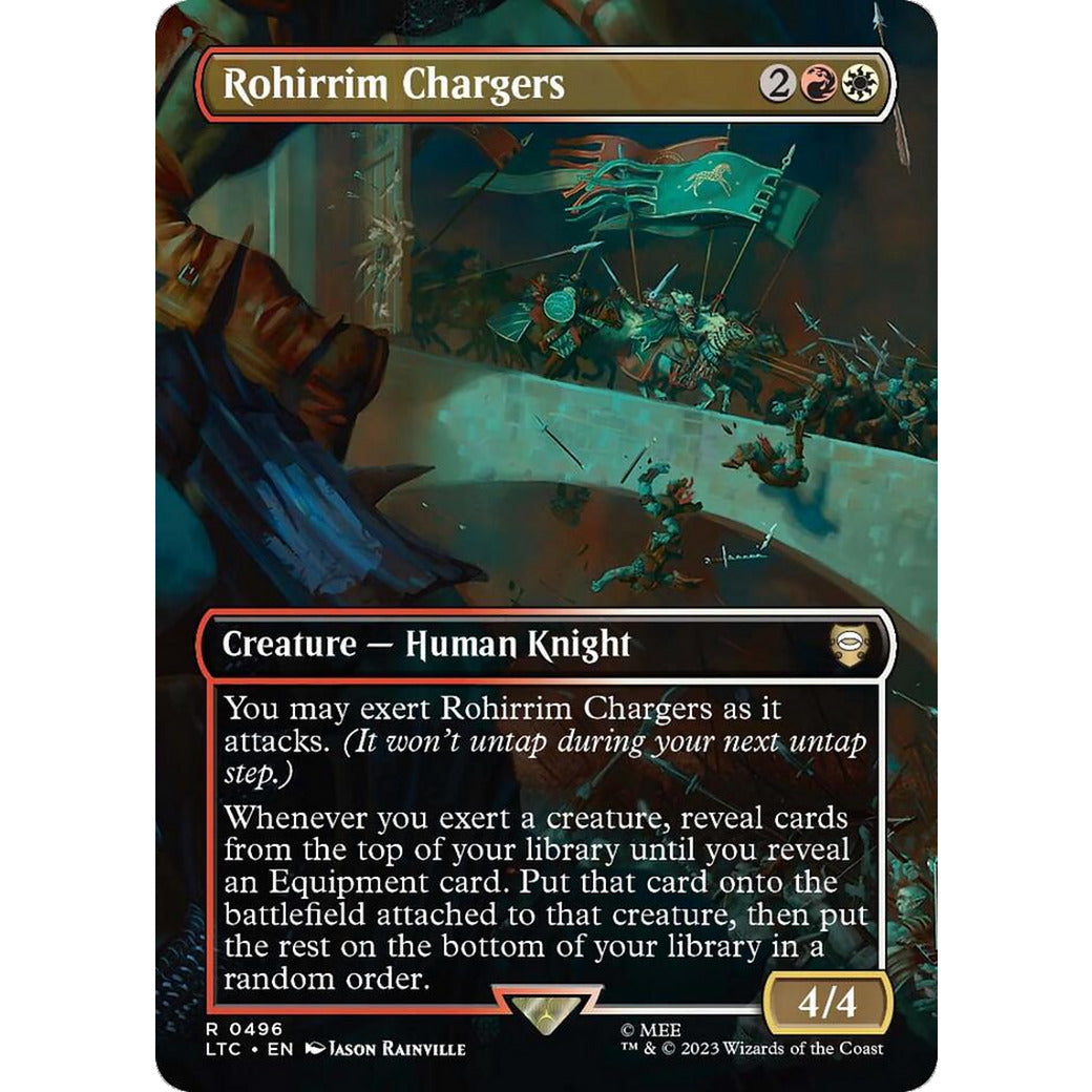 Rohirrim Chargers (Borderless) (Commander: The Lord of the Rings: Tales of Middle-earth) Light Play