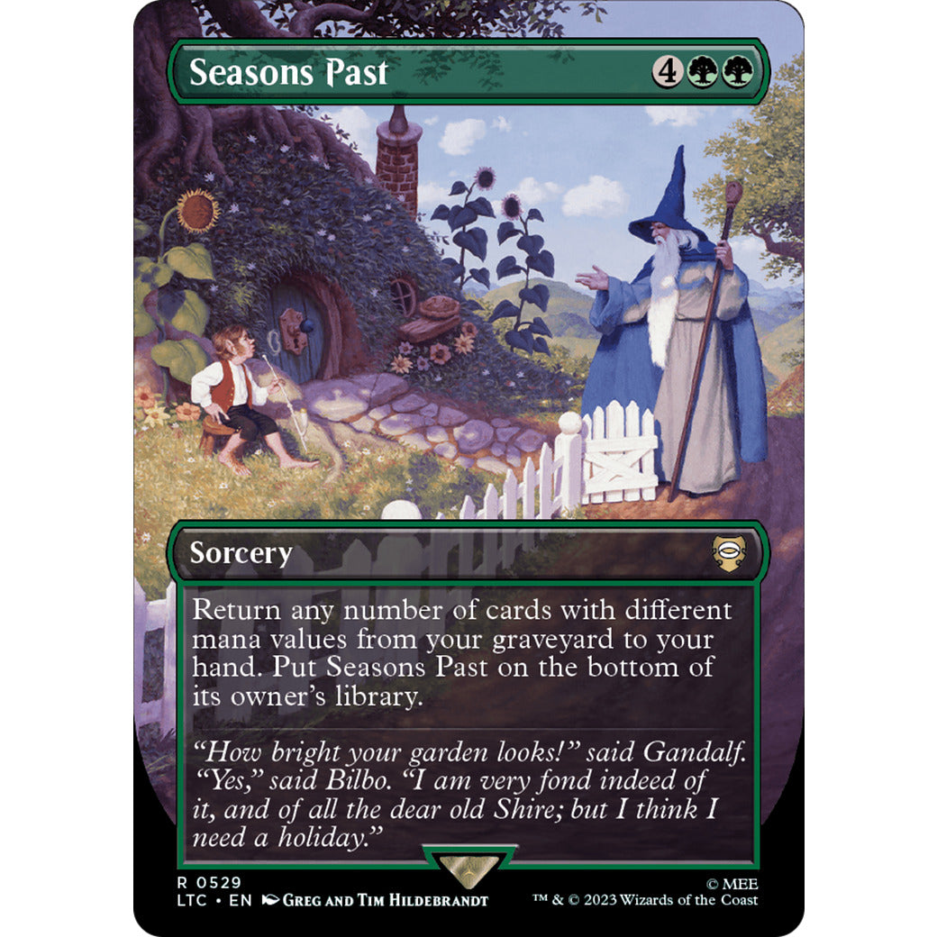 Seasons Past (Borderless) (Commander: The Lord of the Rings: Tales of Middle-earth) Light Play Foil