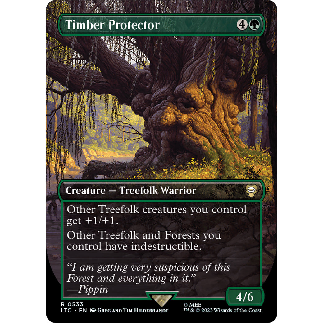 Timber Protector (Borderless) (Commander: The Lord of the Rings: Tales of Middle-earth) Light Play Foil