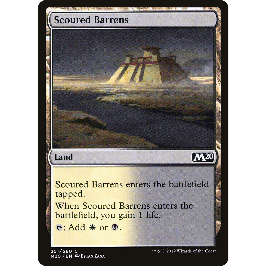 Scoured Barrens (Magic 2020 Core Set) Light Play Foil