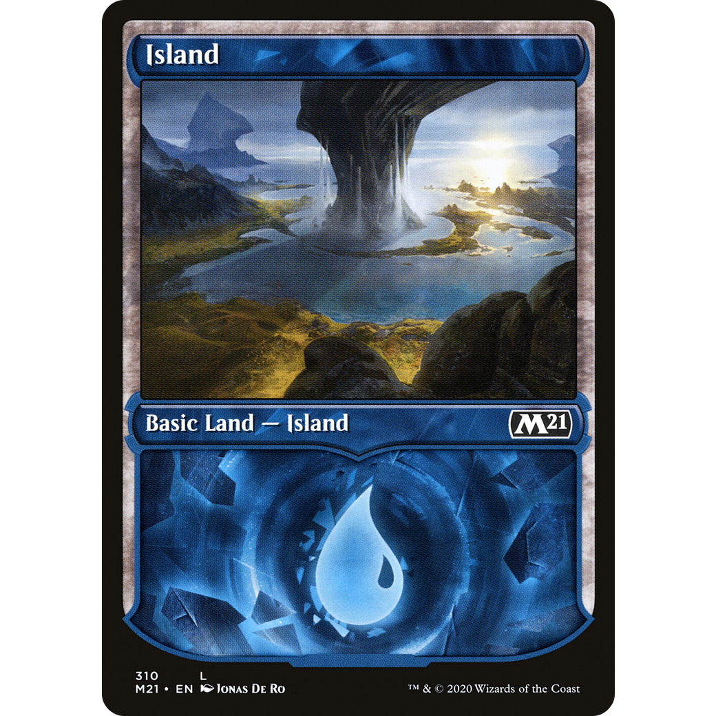 Island (310) (Showcase) (Magic 2021 Core Set) Light Play Foil