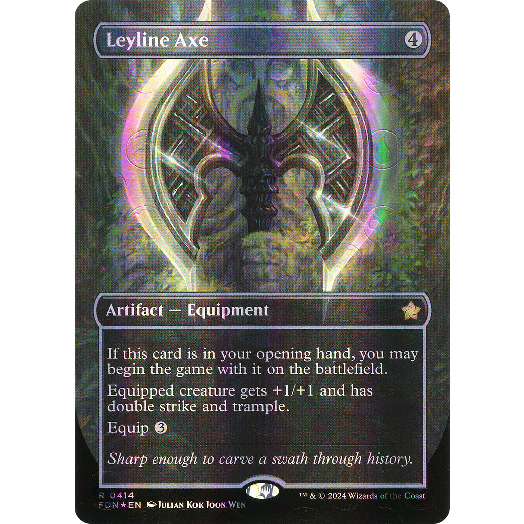 Leyline Axe (Borderless) (Mana Foil) (Foundations) Near Mint Foil
