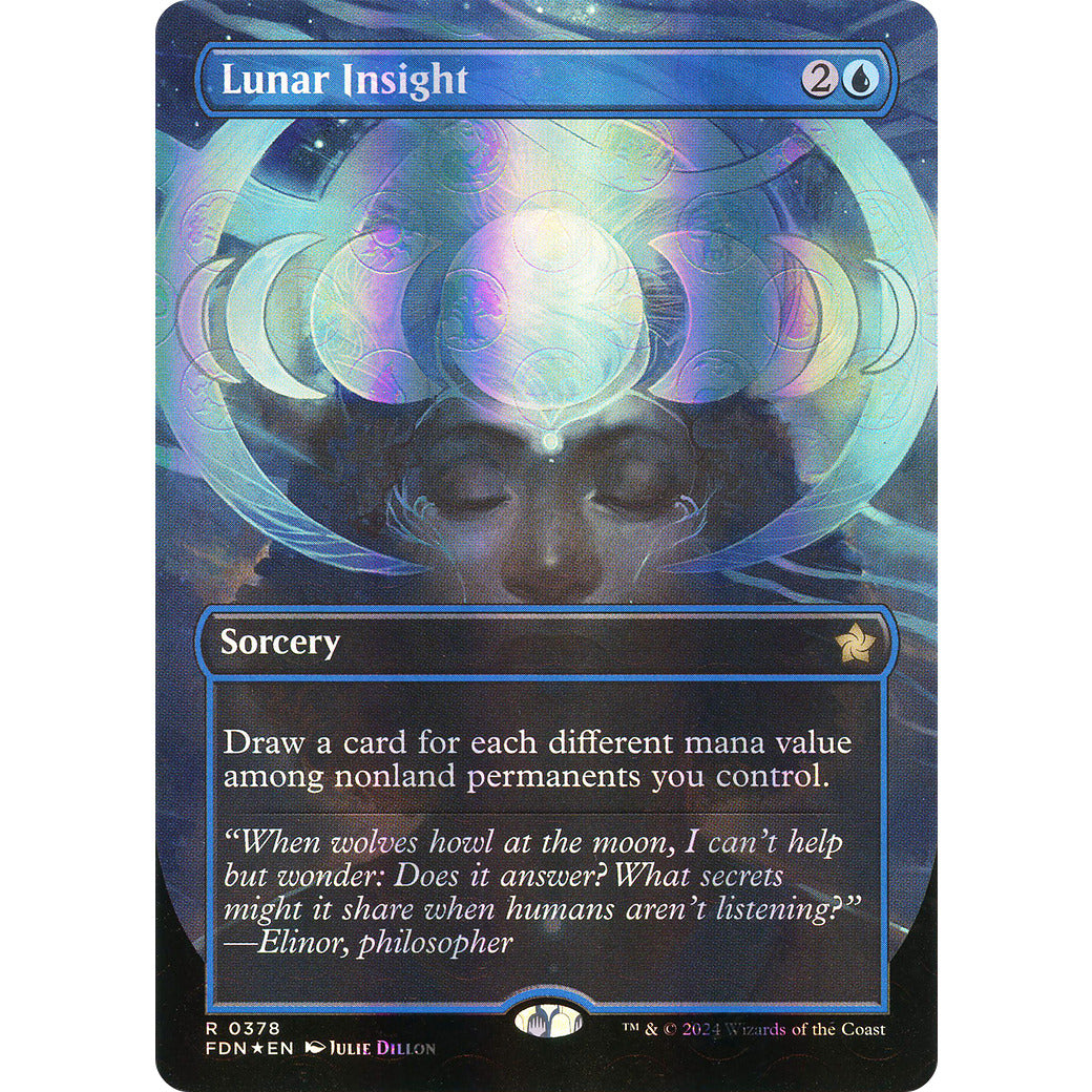 Lunar Insight (Borderless) (Mana Foil) (Foundations) Near Mint Foil