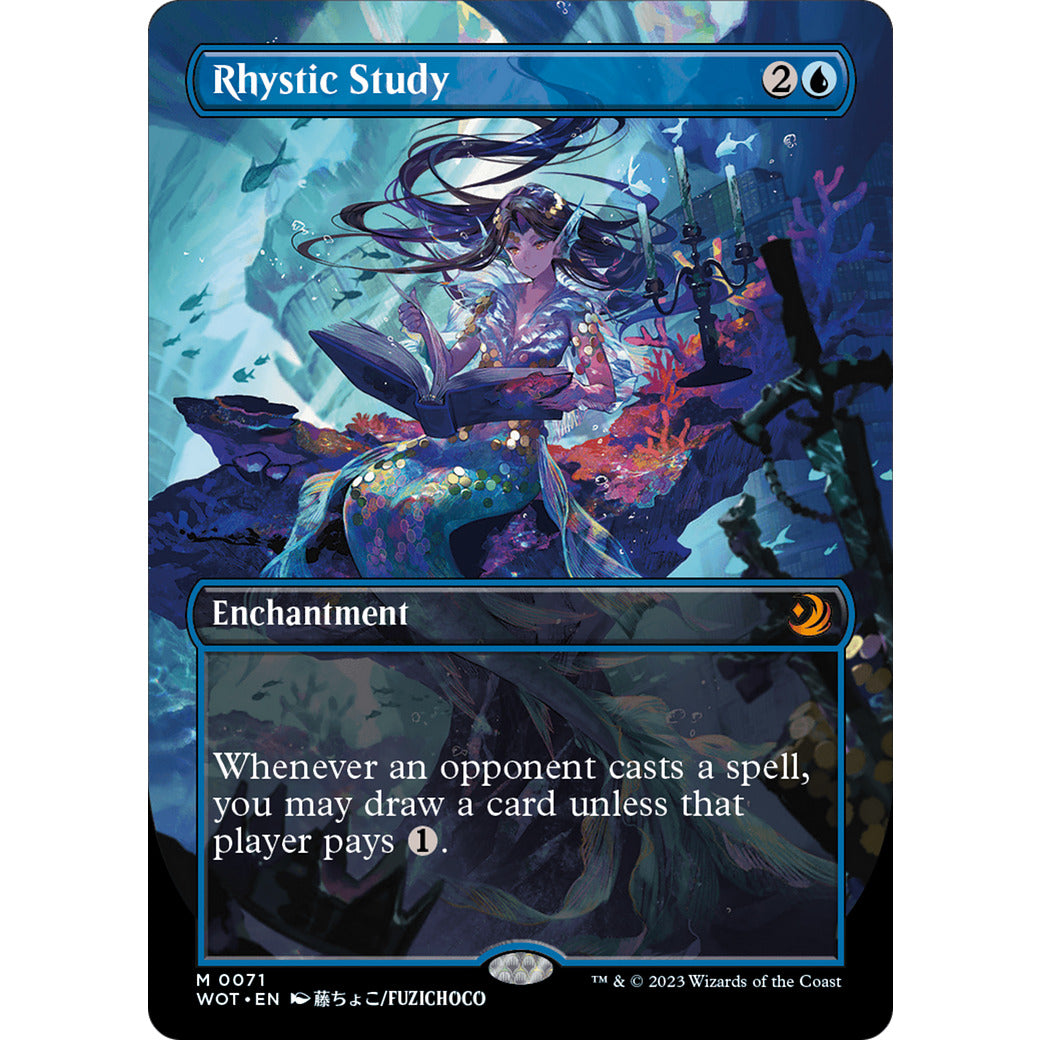 Rhystic Study (Anime Borderless) (Wilds of Eldraine: Enchanting Tales) Light Play