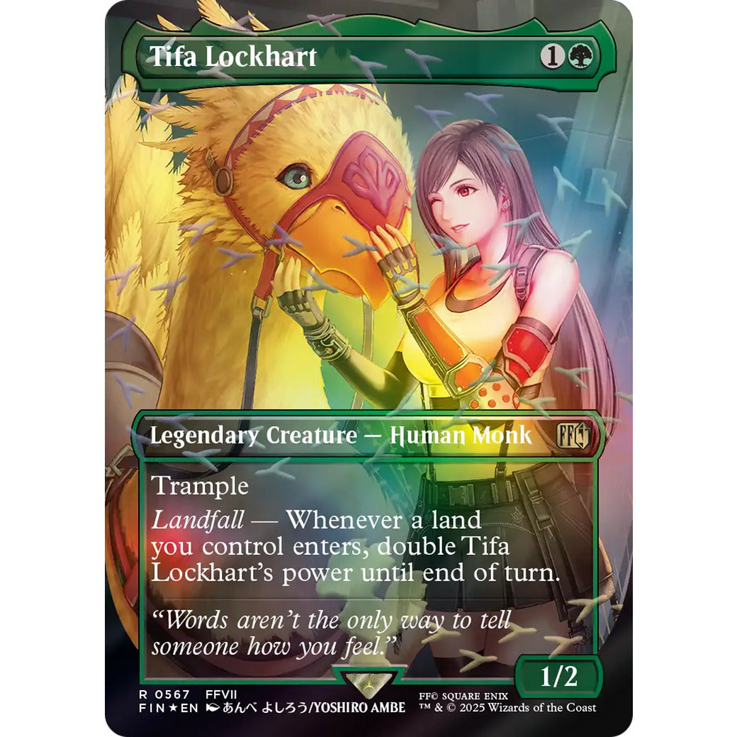 Tifa Lockhart (Borderless) (Chocobo Track Foil) (Universes Beyond: FINAL FANTASY) Near Mint Foil