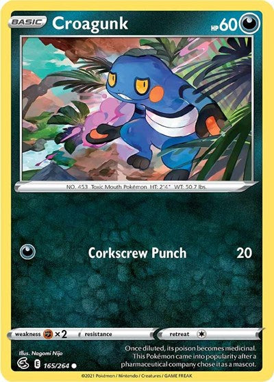 Croagunk (SWSH08: Fusion Strike) Near Mint Reverse Holofoil