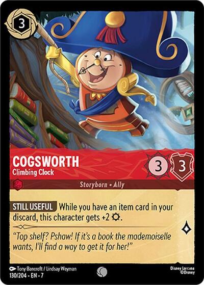 Cogsworth - Climbing Clock (Archazia's Island) Near Mint