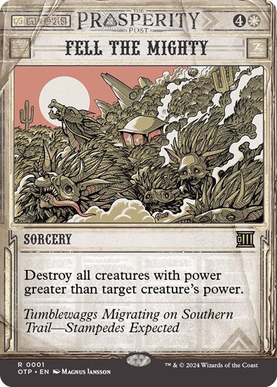 Fell the Mighty (Outlaws of Thunder Junction: Breaking News) Light Play Foil