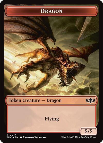 Dragon (0014) / Treasure Double-Sided Token (Commander: Tarkir: Dragonstorm) Near Mint