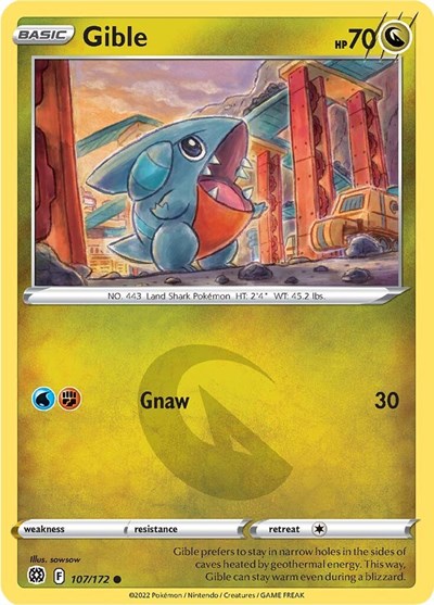 Gible (SWSH09: Brilliant Stars) Near Mint Reverse Holofoil