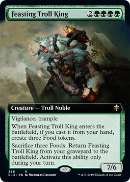 Feasting Troll King (Extended Art) (Throne of Eldraine) Light Play Foil