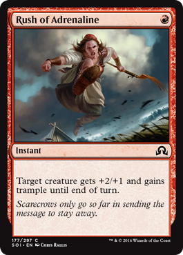 Rush of Adrenaline (Shadows Over Innistrad) Light Play Foil