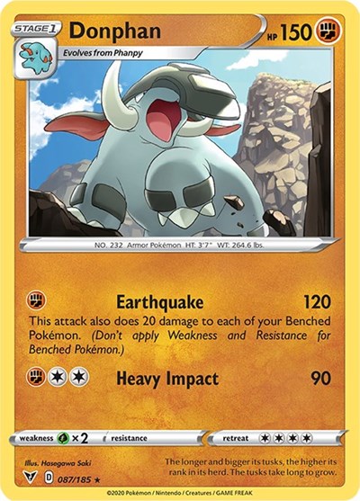 Donphan (SWSH04: Vivid Voltage) Near Mint Reverse Holofoil