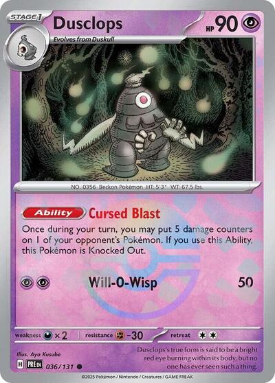Dusclops (Poke Ball Pattern) (SV: Prismatic Evolutions) Near Mint Holofoil