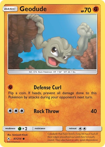 Geodude (SM - Unbroken Bonds) Near Mint Reverse Holofoil