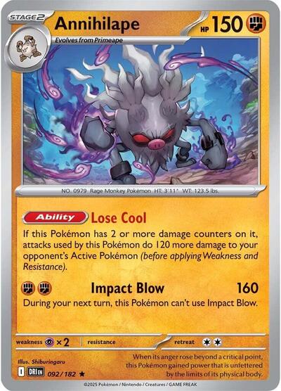 Annihilape (SV10: Destined Rivals) Near Mint Reverse Holofoil
