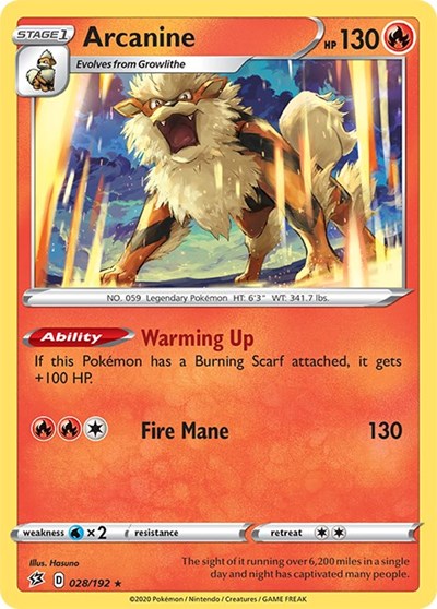 Arcanine (SWSH02: Rebel Clash) Near Mint Reverse Holofoil