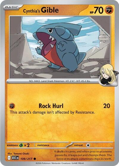 Cynthia's Gible (ME: Ascended Heroes) Near Mint