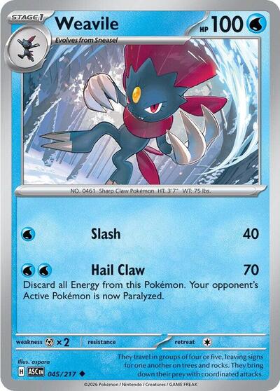 Weavile - 045 (ME: Ascended Heroes) Near Mint