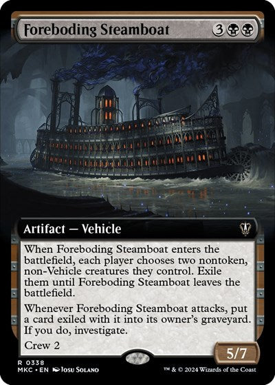 Foreboding Steamboat (Extended Art) (Commander: Murders at Karlov Manor) Light Play