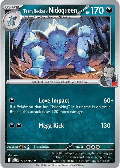 Team Rocket's Nidoqueen (SV10: Destined Rivals) Near Mint Reverse Holofoil