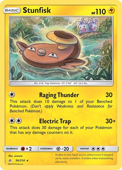 Stunfisk (SM - Unbroken Bonds) Near Mint Reverse Holofoil