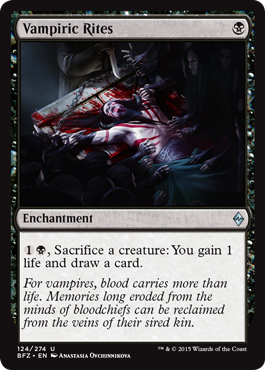 Vampiric Rites (Battle for Zendikar) Light Play