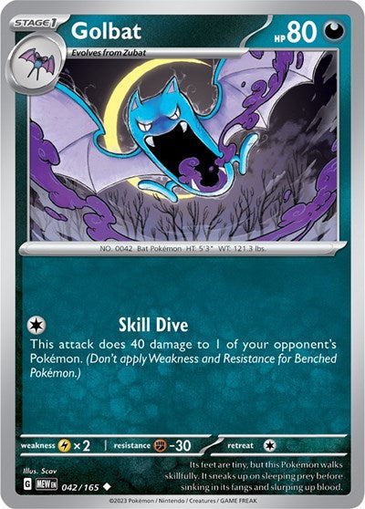 Golbat (Scarlet and Violet: 151) Near Mint Reverse Holofoil