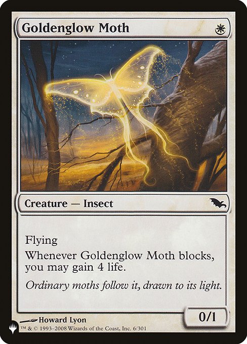 Goldenglow Moth (The List) Light Play