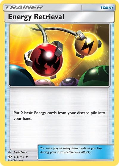 Energy Retrieval (SM Base Set) Near Mint Reverse Holofoil