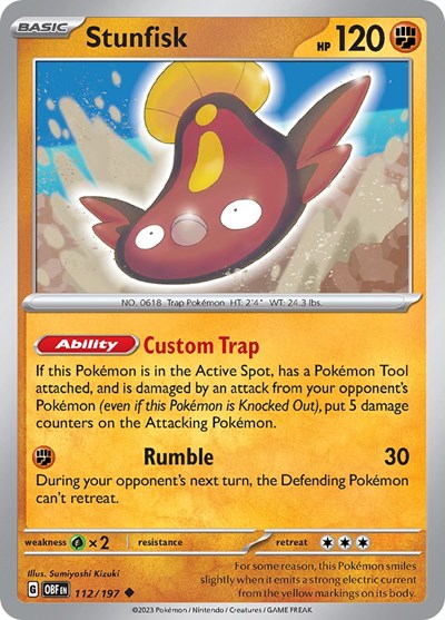 Stunfisk (Scarlet and  Violet: Obsidian Flames) Near Mint