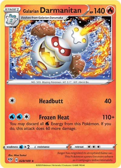 Galarian Darmanitan (28) (SWSH03: Darkness Ablaze) Near Mint Reverse Holofoil