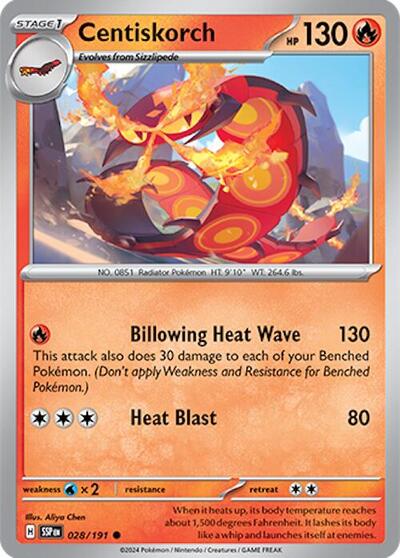 Centiskorch (SV08: Surging Sparks) Near Mint Reverse Holofoil