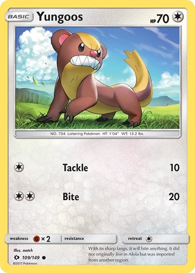 Yungoos (SM Base Set) Near Mint Reverse Holofoil