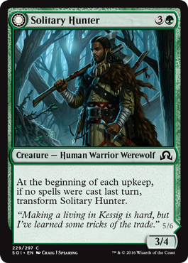 Solitary Hunter (One of the Pack) (Shadows Over Innistrad) Light Play Foil