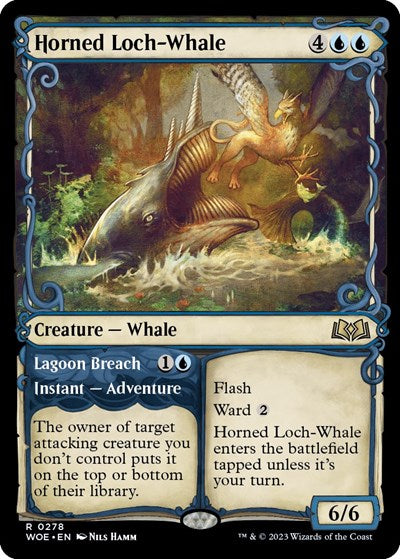Horned Loch-Whale (Showcase) (Wilds of Eldraine) Light Play
