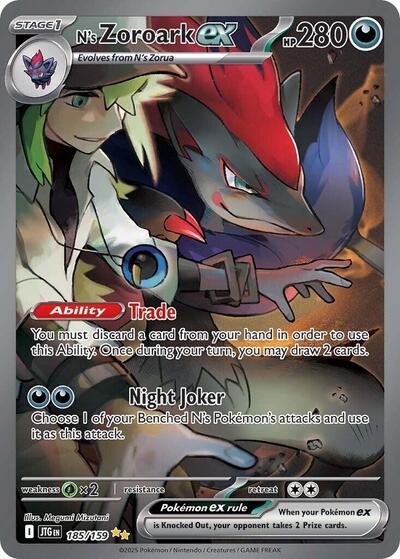 N's Zoroark ex - 185 (SV09: Journey Together) Near Mint Holofoil