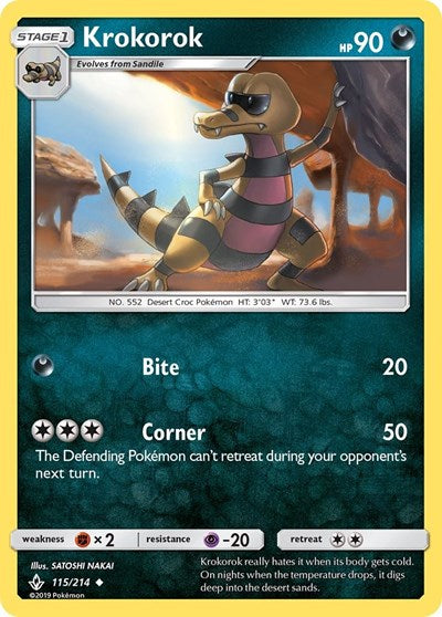 Krokorok (SM - Unbroken Bonds) Near Mint Reverse Holofoil