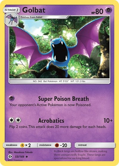Golbat (SM Base Set) Near Mint Reverse Holofoil